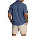 thumbnail image 4 of Hogleaql Men's Casual Short Sets 2 Piece Outfits 2026 Summer Short Sleeve Button Down Shirts and Shorts Tracksuits Elastic Waist Loose Fashion Matching Sets with Pockets Navy M, 4 of 4