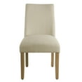 thumbnail image 3 of Fabric Upholstered Wooden Dining Chairs with Angled Curved Backrest, Beige, Set of Two, 3 of 5