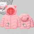 thumbnail image 3 of Baby Puffer Jacket Boys Girls Cute Bear Ears Down Hooded Coat Zipper Warm Padded Jackets Long Sleeve Soft And Comfort Windproof Snowsuit Fall And Winter Outdoor Clothes, 3 of 3