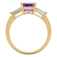 thumbnail image 4 of Three-Stone Engagement Ring for Women - 1.62ct Simulated Alexandrite in 14K Yellow Gold Promise Ring, 4 of 6