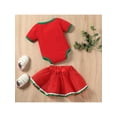 thumbnail image 3 of Seyurigaoka Lovely Baby Girl Watermelon Set, O-Neck Short Sleeve Romper, Elastic Waist Tulle Skirt, 3 of 9
