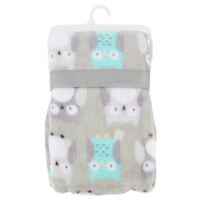 Parent s Choice Plush Baby Blanket Gray Owl Walmart
