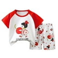 thumbnail image 3 of Tfken Outfits Sets For Child Girls Cartoon Print Crew Neck Red T Shirts Shorts Size 5 Years-6 Years Breathable Cute Short Sleeve Clothing Set, 3 of 3