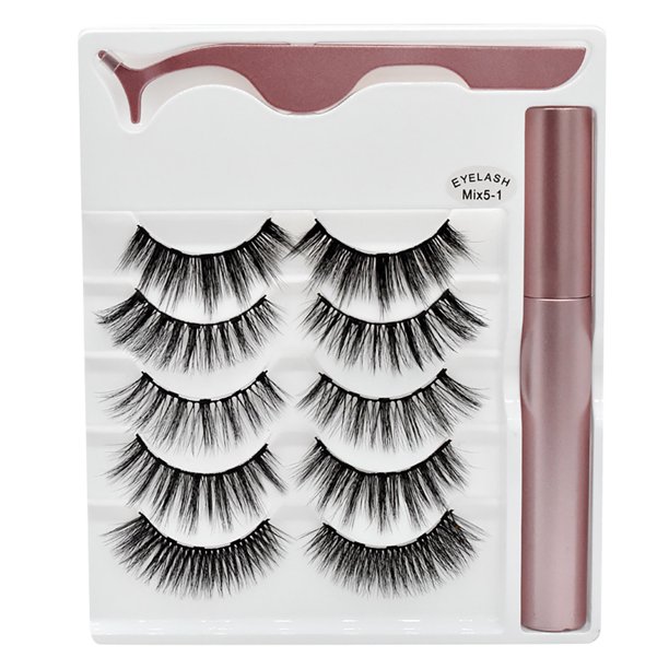 Five Pairs Of Magnet Magnetic False Eyelashes Magnetic Eyeliner Liquid Eyelash Set Magnetic Magnet Eyelashes