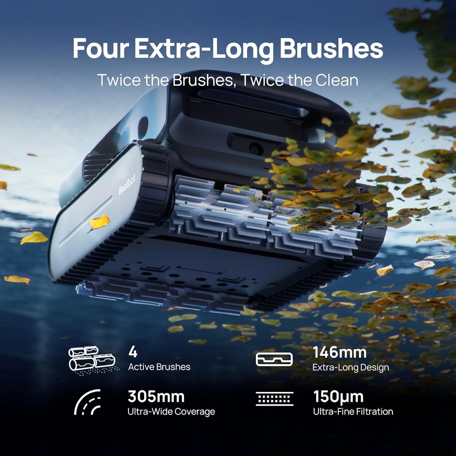 Beatbot A100 Pro Cordless Robotic Pool Cleaner, Smart APP-Controlled Vacuum