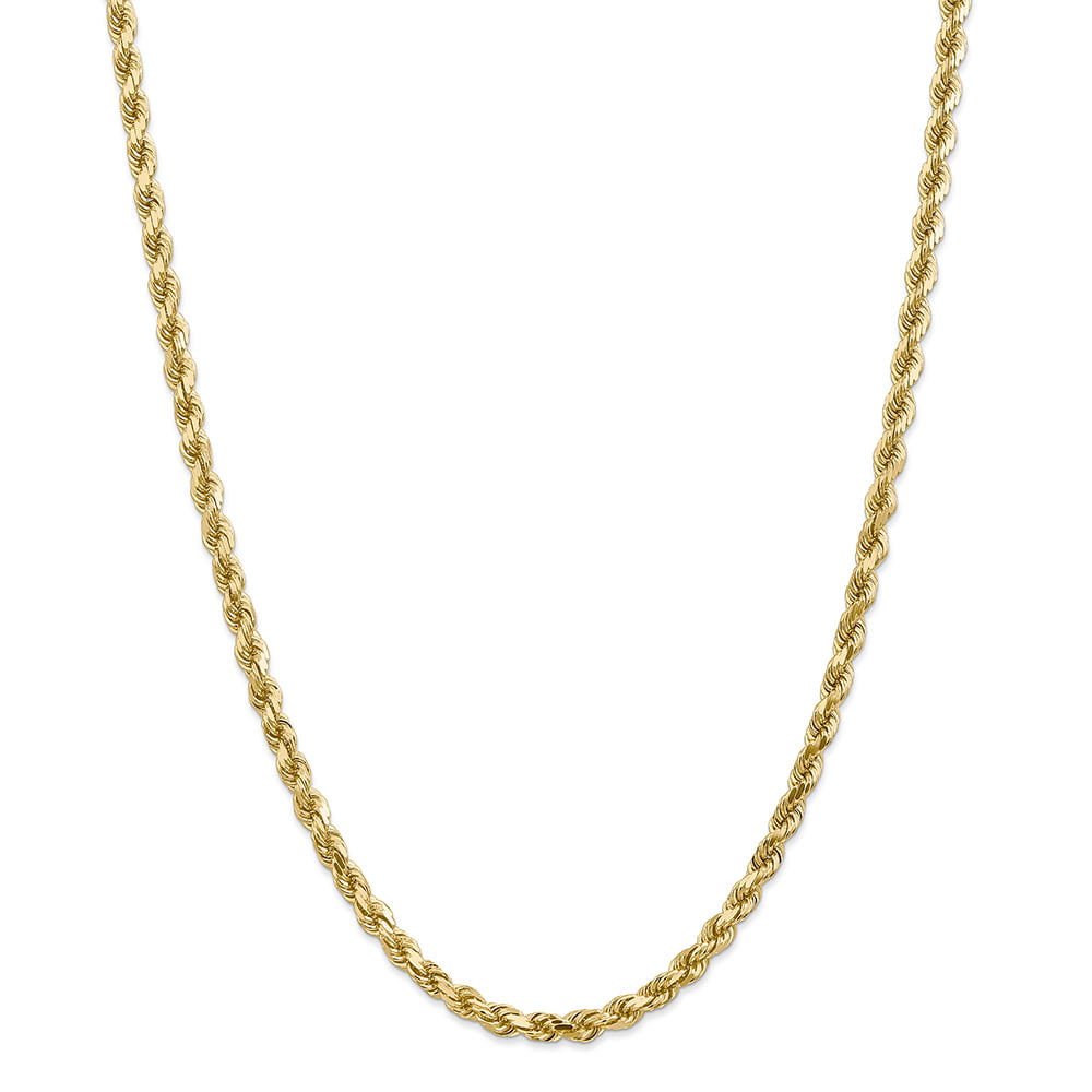 ROPE CHAIN 14KT GOLD DIAMOND CUT ROPE CHAIN WITH LOBSTER LOCK 16 INCHES LONG 
