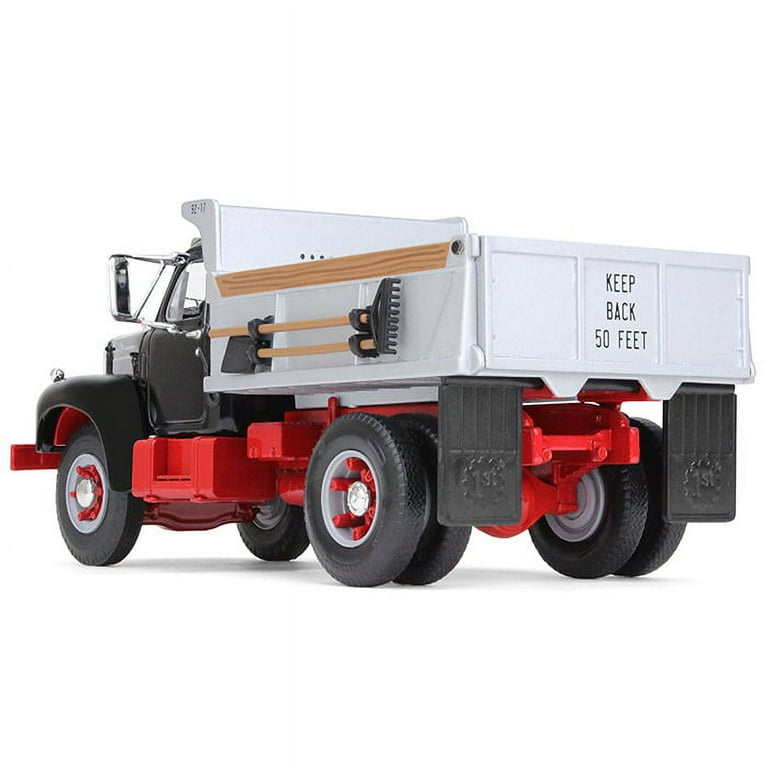 Mack B-61 Single-Axle Dump Truck Black and Silver 1/34