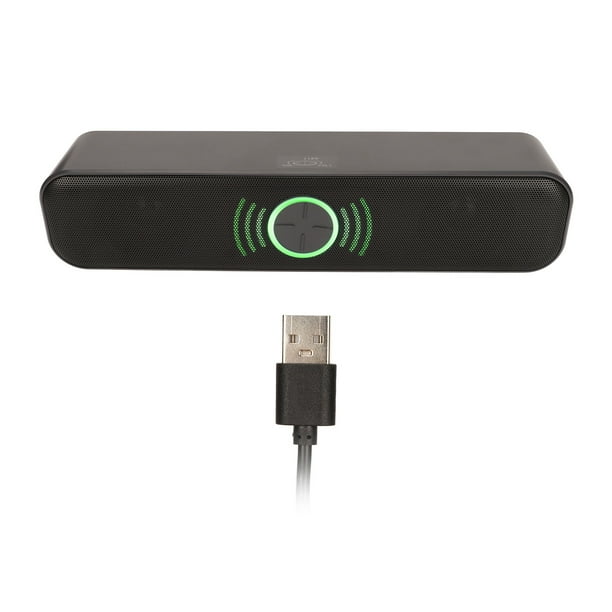 Altavoz para computadora Estéreo con alimentación USB Altavoz para computadora RGB Plug and Play de 2 canales Negro