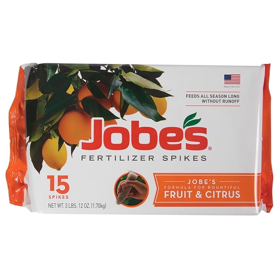 Jobe’s Garden Fertilizer Spikes, Easy Plant Care Slow Release Fertilizer for Fruit and Citrus Plants and Trees, 15 Count