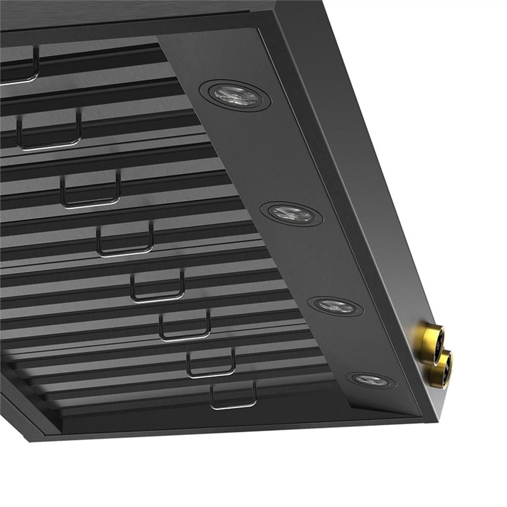Pemberly Row Dual Fuel Range Propane Gas in Titanium Under Cabinet Range Hood
