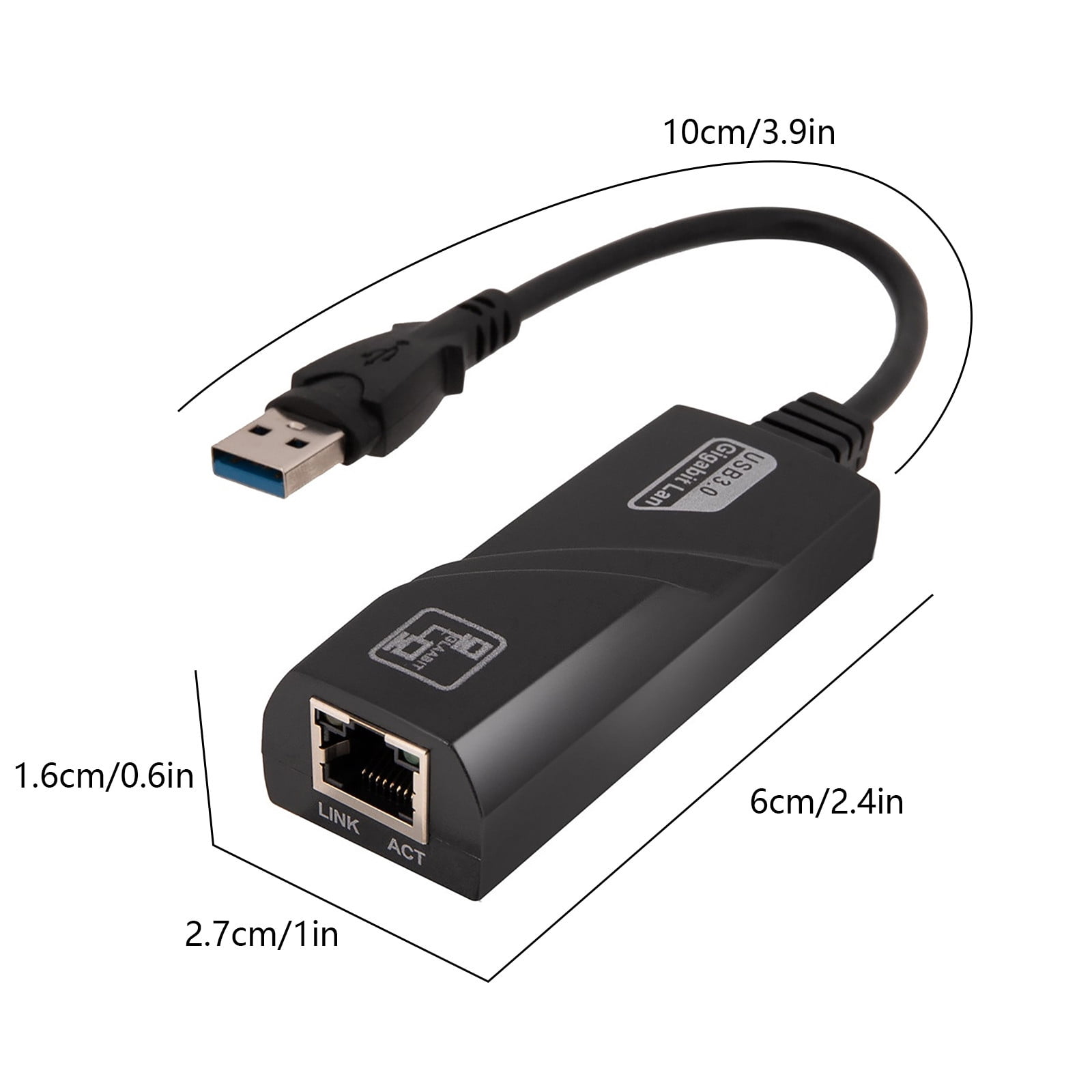 USB to Ethernet Adapter, Driver Free USB 3.0 to Gigabit Ethernet LAN Network Adapter, 100/1000 Mbps RJ45 Internet Adapter Compatible with Laptop, MacBook, Surface, PC with Windows, XP, Mac/Linux