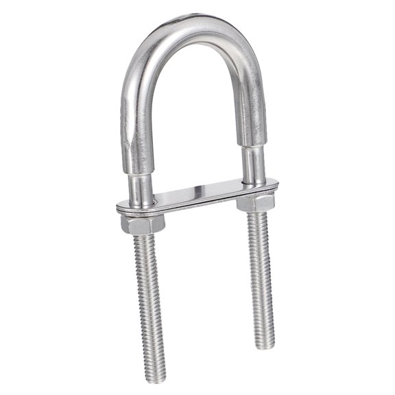 MERRYHAPY Plated Silver Stainless Steel U-Shaped Bolts with Plates for Industrial and Automotive Use