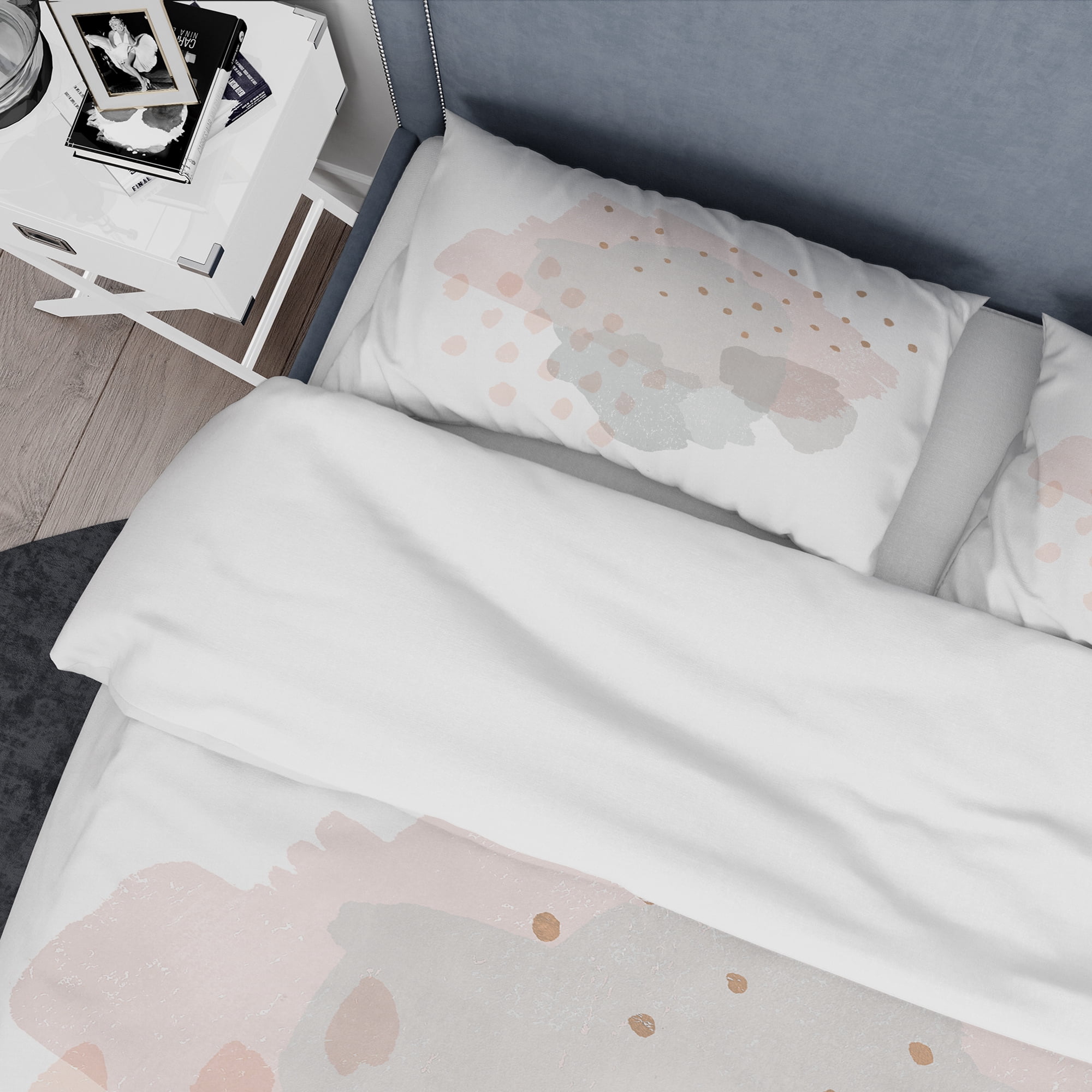 Designart 'Watercolor Minimal Blush II' Geometric Duvet Cover Set
