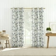 thumbnail image 6 of Sun Zero Arlo 2-Piece Textured Thermal Insulated Room Darkening Grommet Curtain Panel Pair, Blue Floral, 40"W x 84"L, 6 of 8