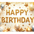 thumbnail image 3 of Golden Letters Happy Birthday Banner Decorative Design Colorful Balloons Celebration Star Elements for Birthday Party Photo Shoot Holiday Celebration, 3 of 6