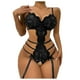 thumbnail image 1 of Gibobby Conjuntos de bragas de encaje Bragas de satén para mujer, sexy, con costuras de cinta, sin espalda, lencería erótica(Negro, CH), 1 of 5