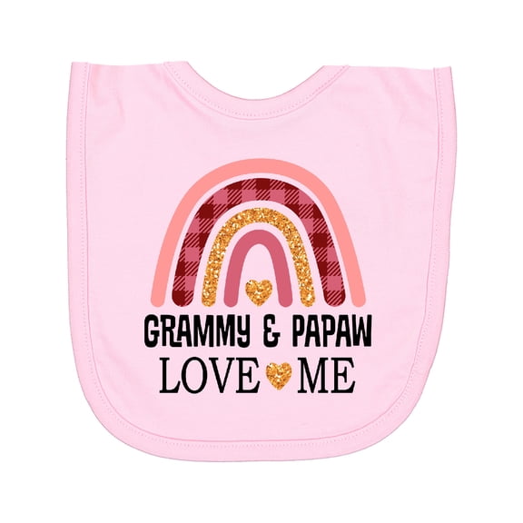 Inktastic Grammy and Papaw Love Me Girls Granddaughter Newborn Bib