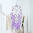 thumbnail image 1 of Dreamcatcher Wall Decor Handmade with Natural Crystal Feathers Wooden Beads Bohemian Style Hanging Ornament | Calming Energy Decoration for Living Room Bedroom Office | 23.62 x 6.3 in, 1 of 6