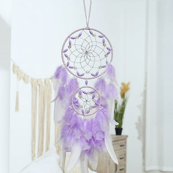 VBXOAE Handmade Bohemian Dreamcatcher with Natural Feathers and Crystals for Home or Office Decor Spiritual Healing Gift for Relaxation and Positive Energy 23.62 x 6.3 in
