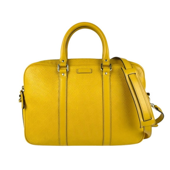 Pre-Owned GUCCI Handbag Shoulder Bag Diamante Leather Yellow Men Women 344357 z4516 (Good)