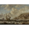 thumbnail image 2 of Bonaventura Peeters the Elder 18x14 Gold Ornate Wood Frame and Double Matted Museum Art Print Titled - Ships in a Port, 2 of 4