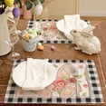 thumbnail image 3 of Easter Placemats 12x18 Inch Buffalo Plaid Bunny Floral Farmhouse Kitchen Dining Spring Table Decoration for Indoor Outdoor Dinner Party Décor GP100-18, 3 of 5
