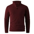 thumbnail image 2 of pstuiky camisas de manga larga para hombre, Suéter de punto cálido de color sólido de moda informal para hombre, manga larga, top redondo tops de invierno para hombre xs, 2 of 6