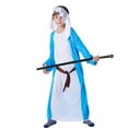thumbnail image 4 of MAIHAN-Childrens Medieval Historical Outfit - Complete Courtly Style Set with Tunic, Pants, Hat & Headscarf Chirstmas Outfits, Themed Parties & Role Play(Light Blue,8-13 Years), 4 of 5