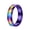 Purple, variant on Rainbow Rings for Women Men Colorful Striped Band Stainless Steel Inlay Couple Simple Dainty Personalized Gift Jewelry Silver 9