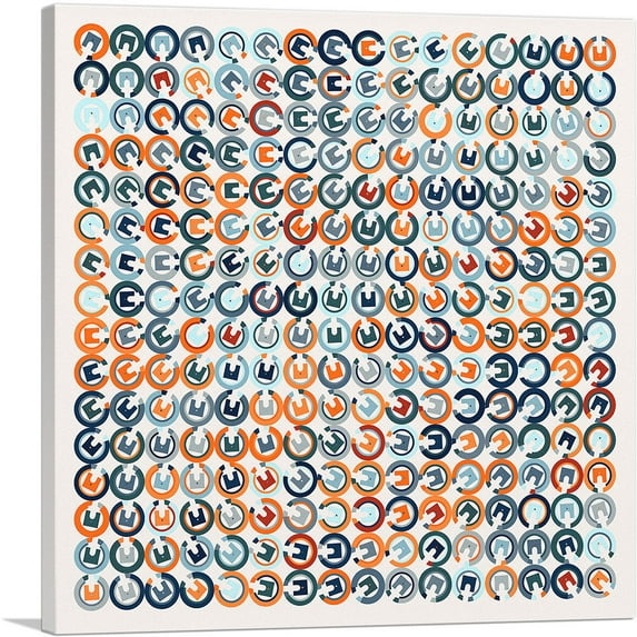 ARTCANVAS Mid-Century Modern Magnets Out of Whack Canvas Art Print - Size: 36" x 36" (0.75" Deep)