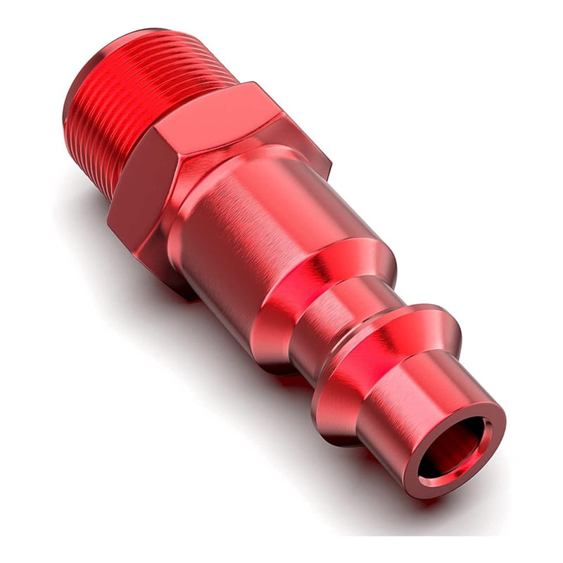 1/4in X 25ft Air Hose with Bend Restrictors Compressor Hose with 1/4in Industrial Universal Quick Coupler & -Plug Kit