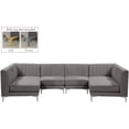 thumbnail image 2 of Meridian Furniture Alina Grey Velvet Modular Sectional, 2 of 13