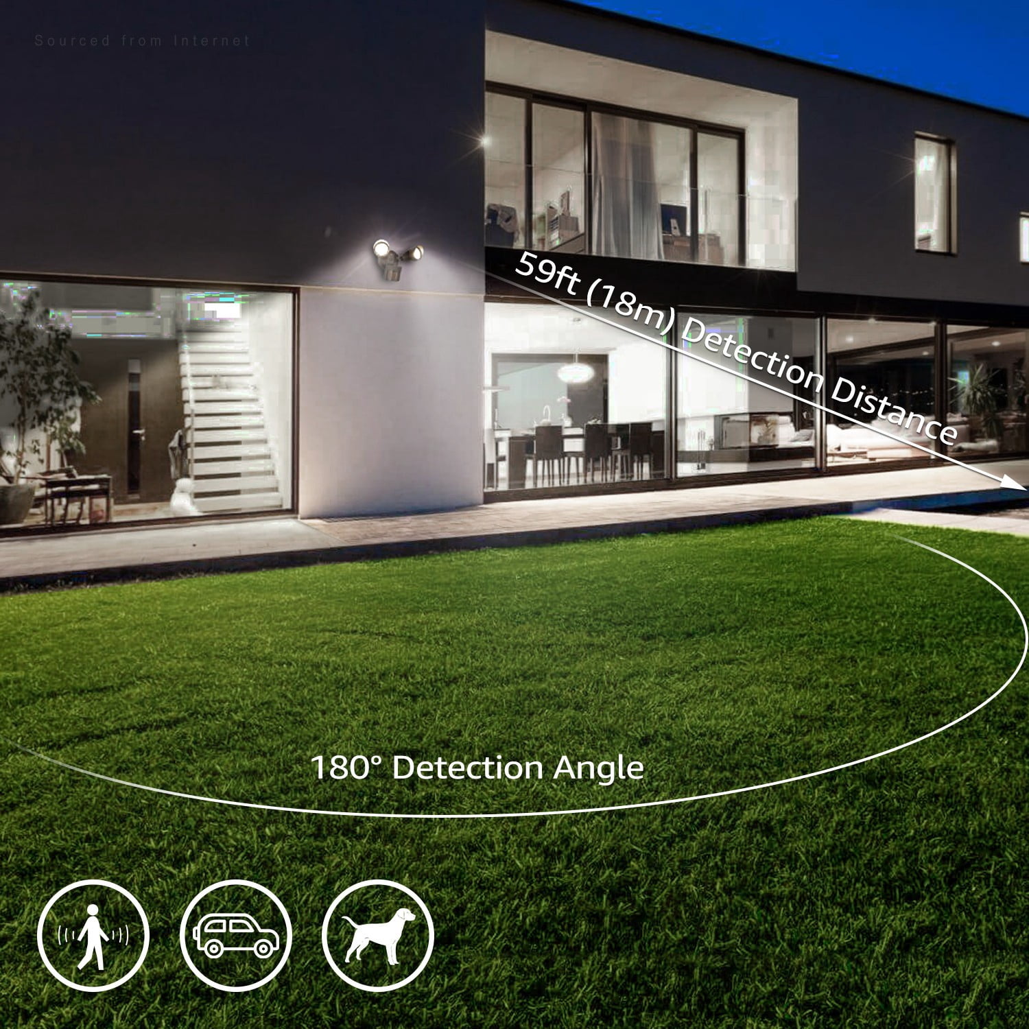 4 Pack 3CCT 2-Head Adjustable LED Security Light, Motion Sensor Flood Lights Outdoor Dusk to Dawn, 3000K/4000K/5000K Selectable, Bronze