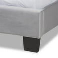 thumbnail image 6 of Bowery Hill Velvet King Size Panel Bed w/ Tufted Headboard in Gray/Black, 6 of 10