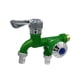 thumbnail image 1 of Grifo Doble de Plástico - Divisor de Agua Fría de 4 Puntos para Montaje En Pared | Conector de 1 Entrada y 2 Salidas para Lavadora y Uso Doméstico, 1 of 1