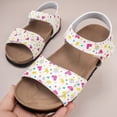 thumbnail image 6 of LYHaoo Girls Sandals Summer Girls' Large Sized Casual Printed Fresh Heart Shaped Pattern Flat Sandals Durable And Trendy Shoes Sizes 12.5 Big Kid(7.5-8 Years), 6 of 7