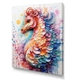 thumbnail image 2 of Designart "Oceanic Elegance of Pink Seahorse" Animals Canvas Wall Art - Traditional Pink Seahorse Hallway Wall Art Decor, 2 of 6