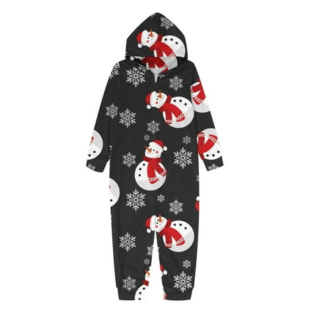 

Uorcsa Cute Comfy Baby Funny Christmas Casual Pajamas Print Parent-child clothing Black