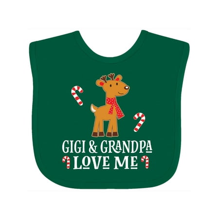 

Inktastic Gigi and Grandpa Love Me Christmas Grandchild Boys or Girls Baby Bib
