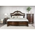 thumbnail image 2 of Bedroom Solid Wood Camelback Headboard Traditional Formal California King Size Bed Brown Cherry Sleigh Bed, 2 of 4