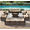 Beige, variant on Gaildon 17 Piece Patio Furniture Set with Fire Pit Table, All Weather Outdoor Sectional PE Rattan, Patio Conversation Sets with Cushions and Glass Coffee Table for Garden Lawn Balcony Porch Deck