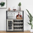 thumbnail image 1 of Sakiyr Home Bar Unit with Wine Rack and Glass Holder, Industrial Sideboard Buffet Cabinet, 1 of 7