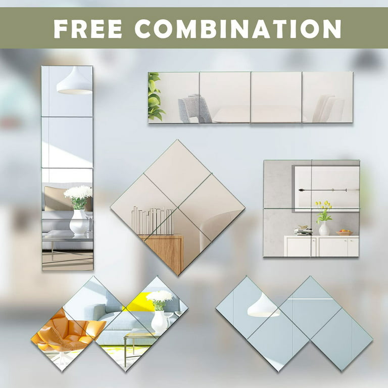 Brand: Modern Decor Type: Self Adhesive Mirror Tiles Specs: Square Shape  Keywords: Home Decor, Bathroom, Living Room Key Points: Easy To Install, 3D  Effect Main Features: High Quality Material, Waterproof Scope Of