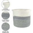 thumbnail image 3 of Cotton Rope Basket, 2020cm Foldable Woven Baskets With Handle Storage Basket, Plant Basket For Flowerpot Cotton Stand Home Decor White+grey, 3 of 5