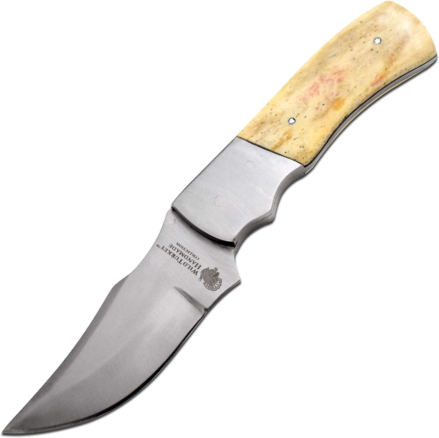 Wild Turkey Handmade 8-inches Stainless Steel Fixed Blade EDC Hunting Knife with Sheath