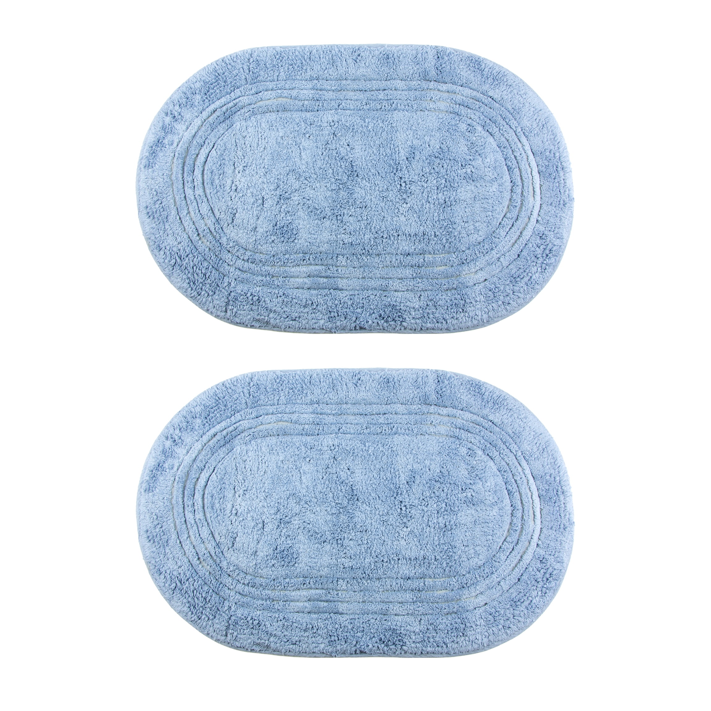 Gold Coast Plush Cotton Oval Bath Rug in Blue, 2 Pack - Walmart.com