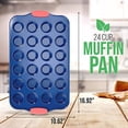 thumbnail image 2 of NutriChef 10” Non-Stick Cake Square Pan, Deluxe Copper Carbon Steel Pan with Blue Silicone Handles, 2 of 6