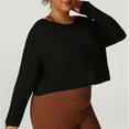 thumbnail image 6 of ShiShine Women's Plus Size Workout Shirts Open Back Tops Long Sleeve Casual Yoga Athletic Gym Slouchy Running Tees, 6 of 7