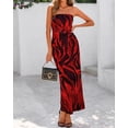 thumbnail image 4 of Vestido largo BTFBM para mujer, con estampado floral, sin tirantes, con malla, 4 of 9