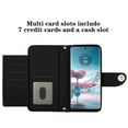 thumbnail image 2 of for Motorola Edge 40 Neo Wallet Case, Elegant Card Holder Cash Slot PU Leather Kickstand Wrist Strap Wallet Shockproof Protective Flip Women Girls Case Cover for Motorola Edge 40 Neo, Black, 2 of 7
